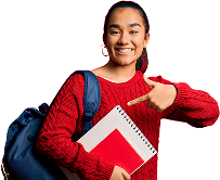 Smiling student with books