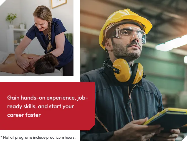 Students in hands-on career training programs