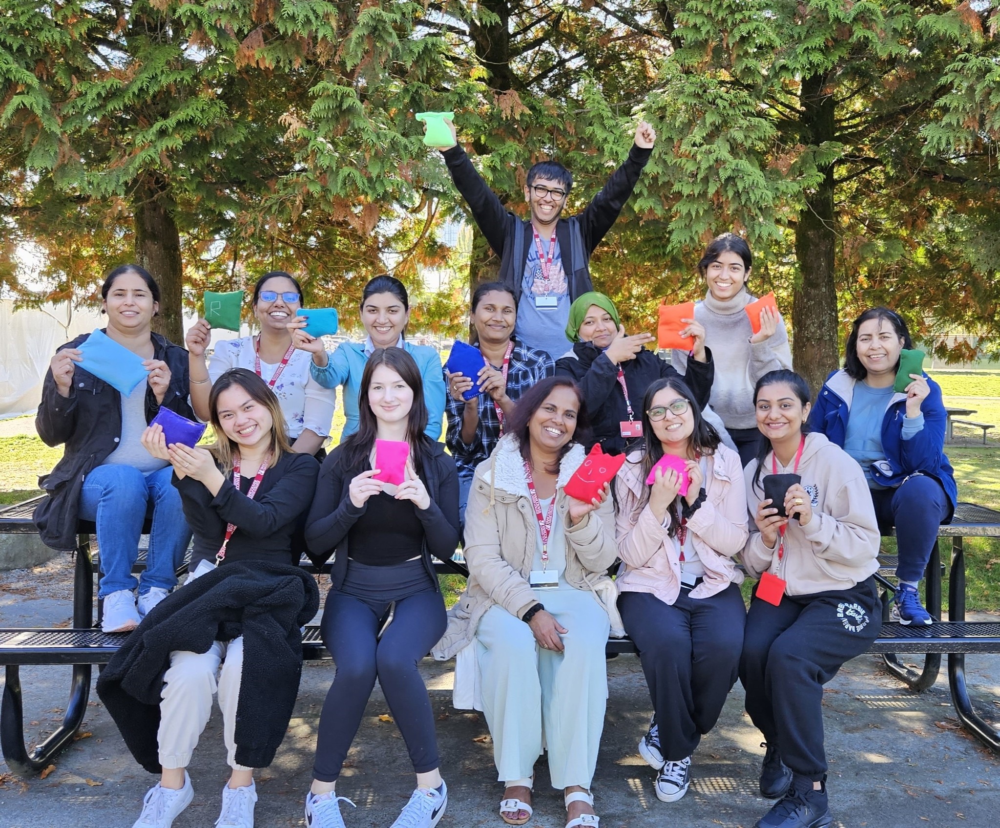 Smiling nurse outside